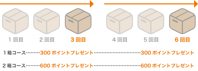 ３回毎にポイント加算（例）