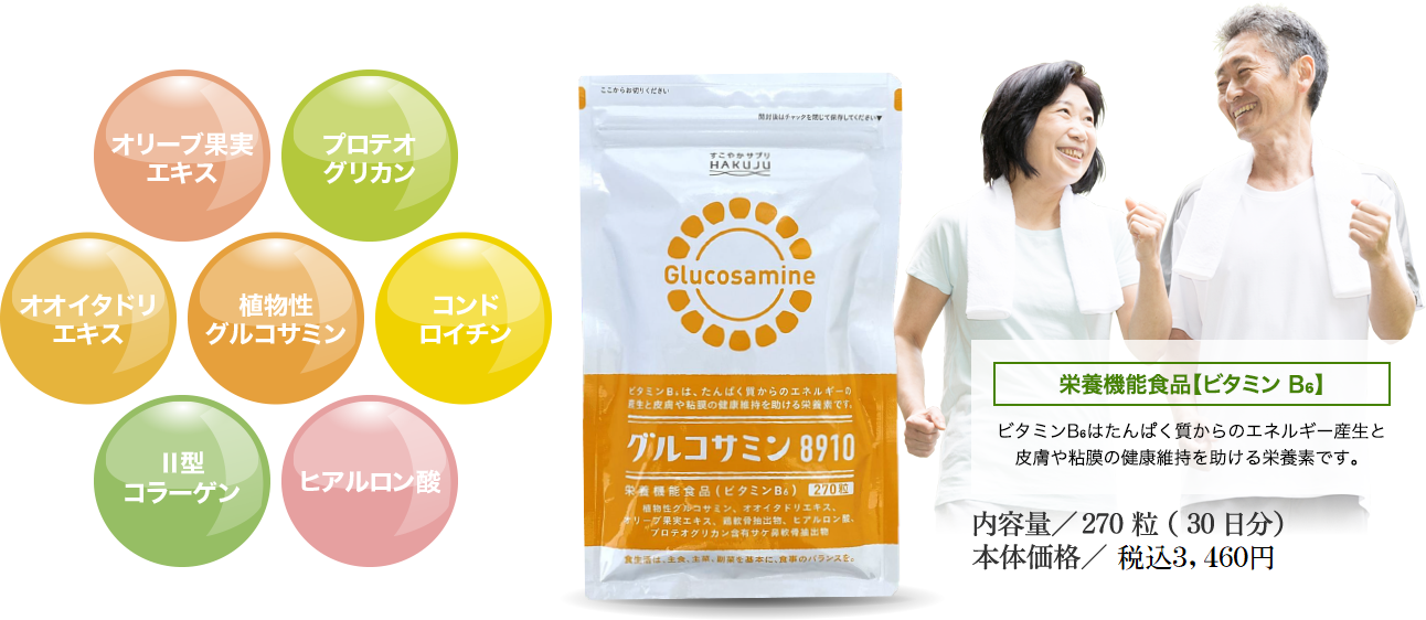 グルコサミン8910でアクティブで健康的な毎日を過ごす。