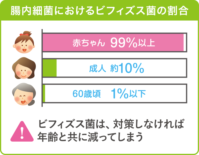 善玉菌は加齢と共に減少します